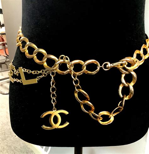 fake chanel chain belt|faux chanel suspenders.